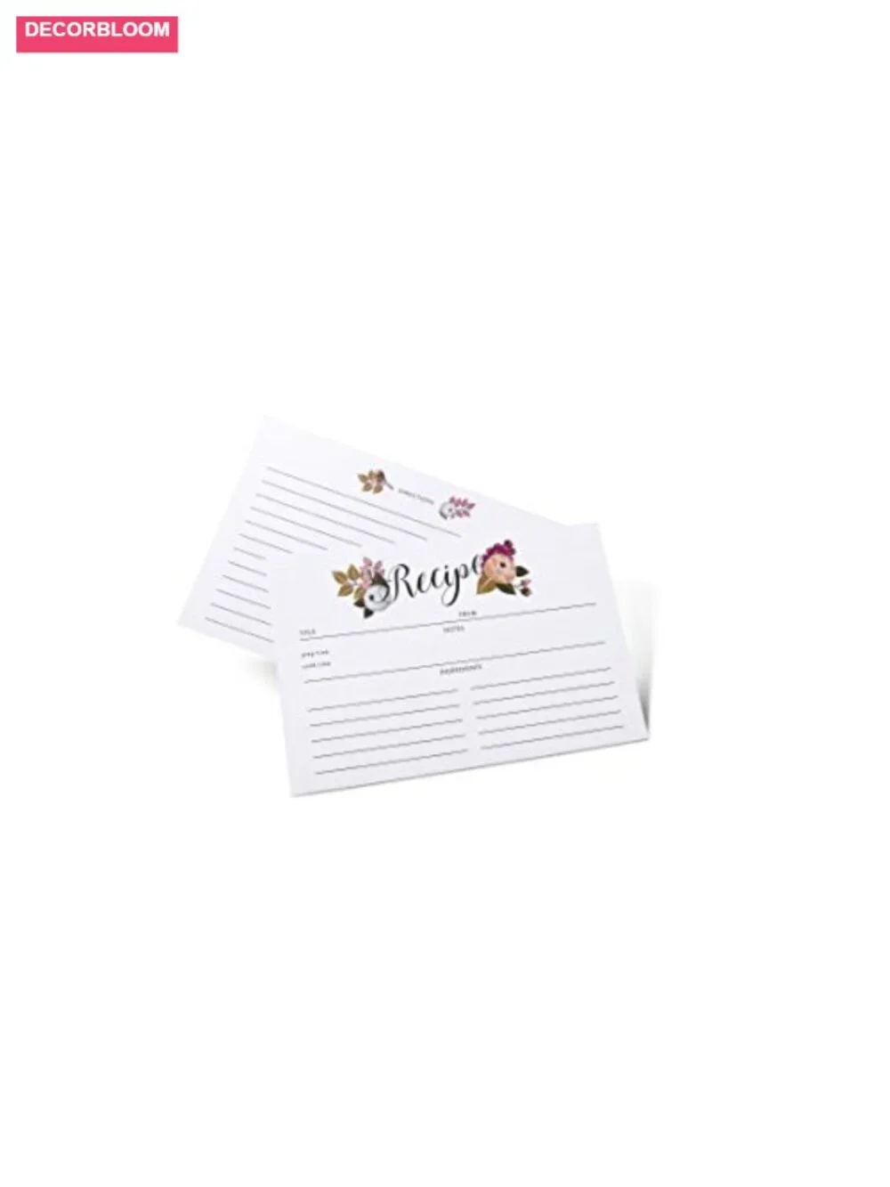 Recipe Cards and Tin Box Set 4x6 Dividers Metal Organizer 24 Cards